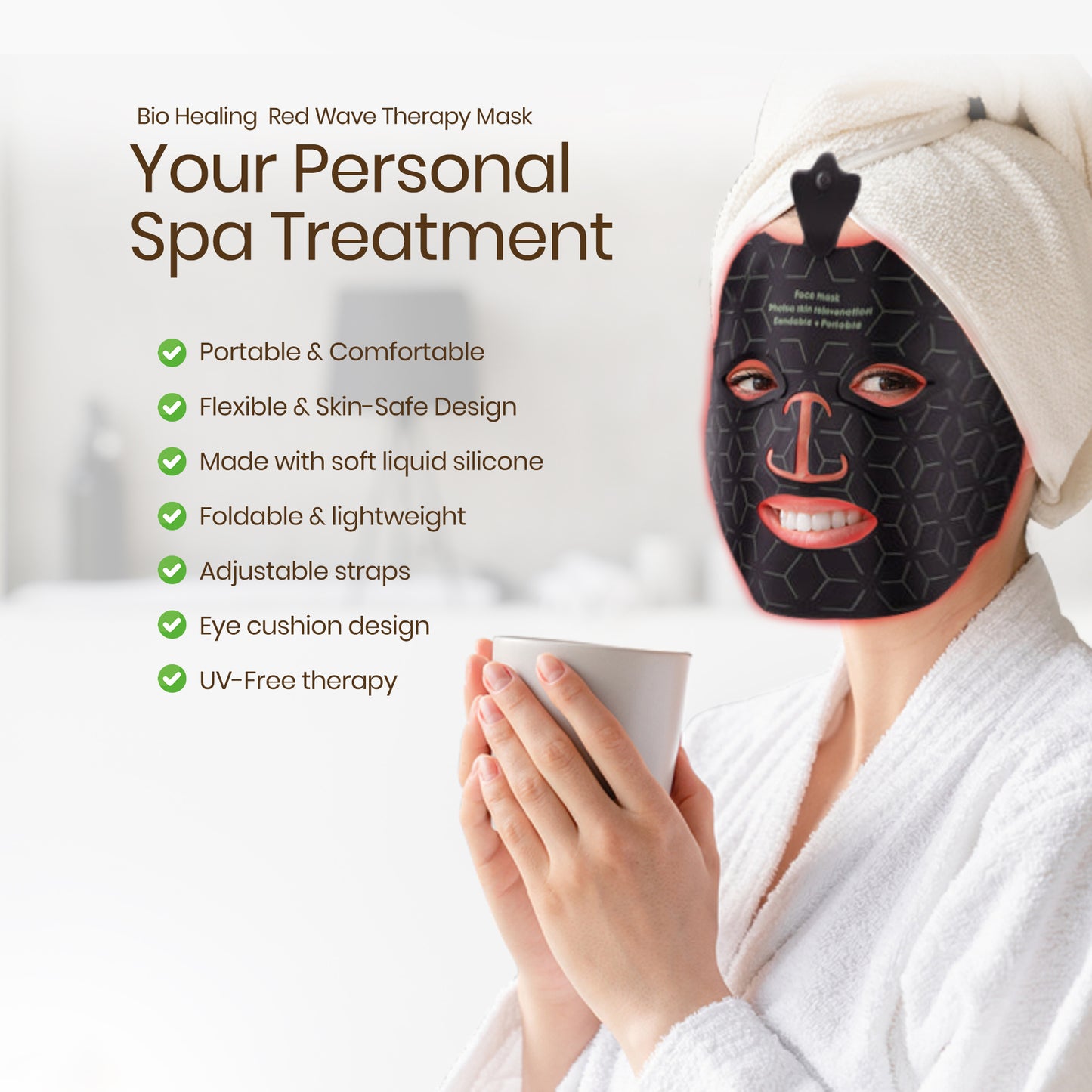 Red Light Therapy 7-Color LED Face Mask  - Bio Healing™