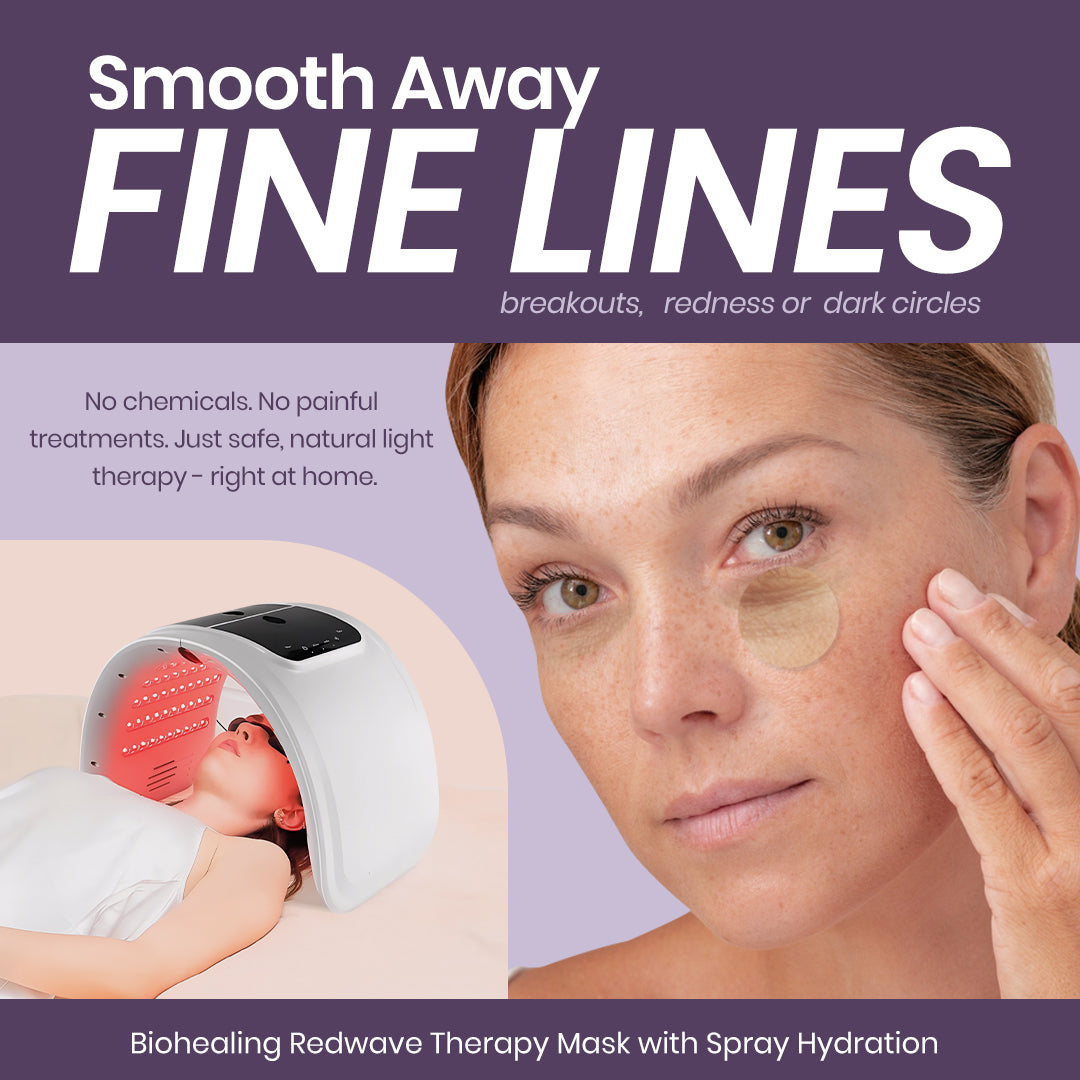 LED Face Light Therapy Mask with Spray Hydration – 7 Color Modes