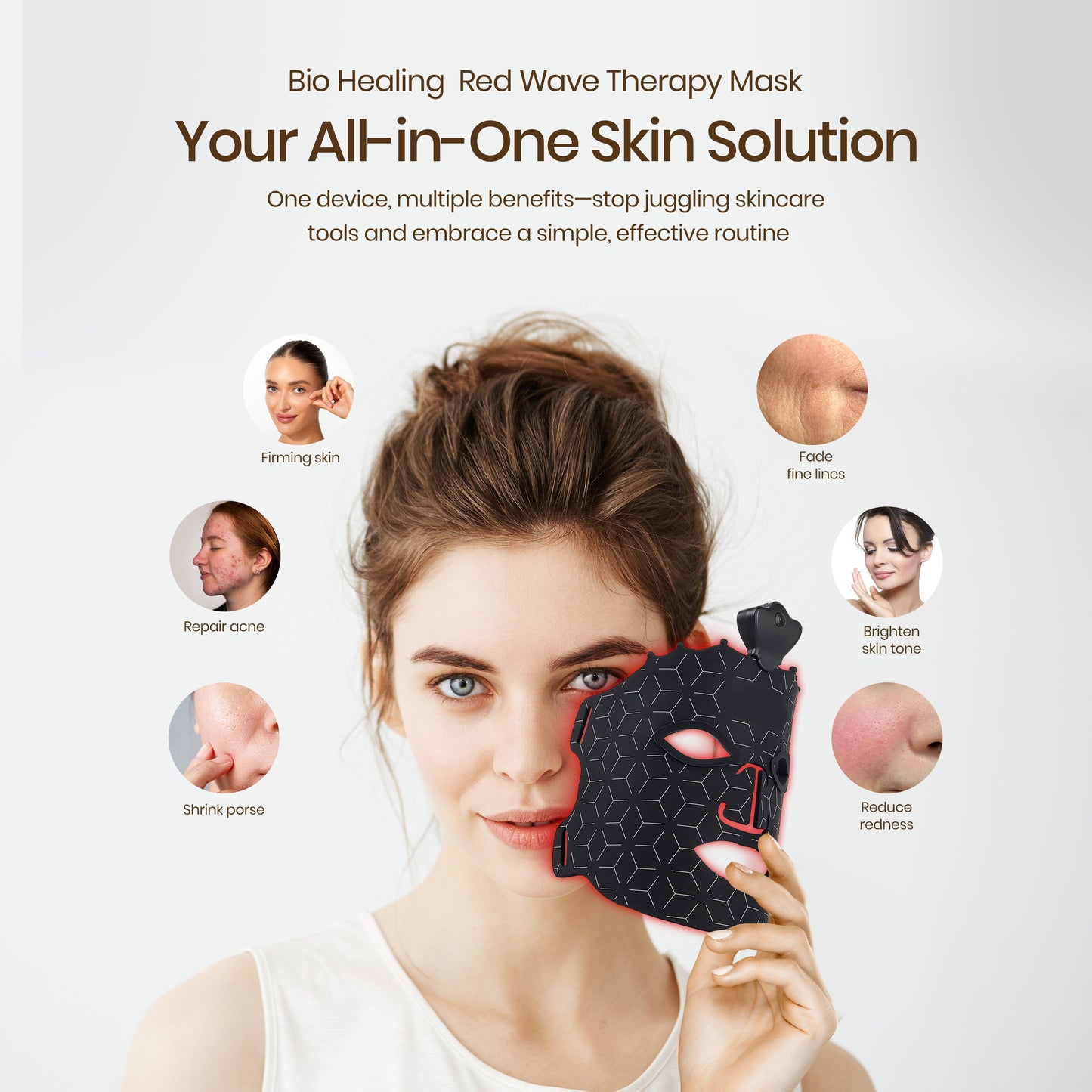 Red Light Therapy 7-Color LED Face Mask  - Bio Healing™