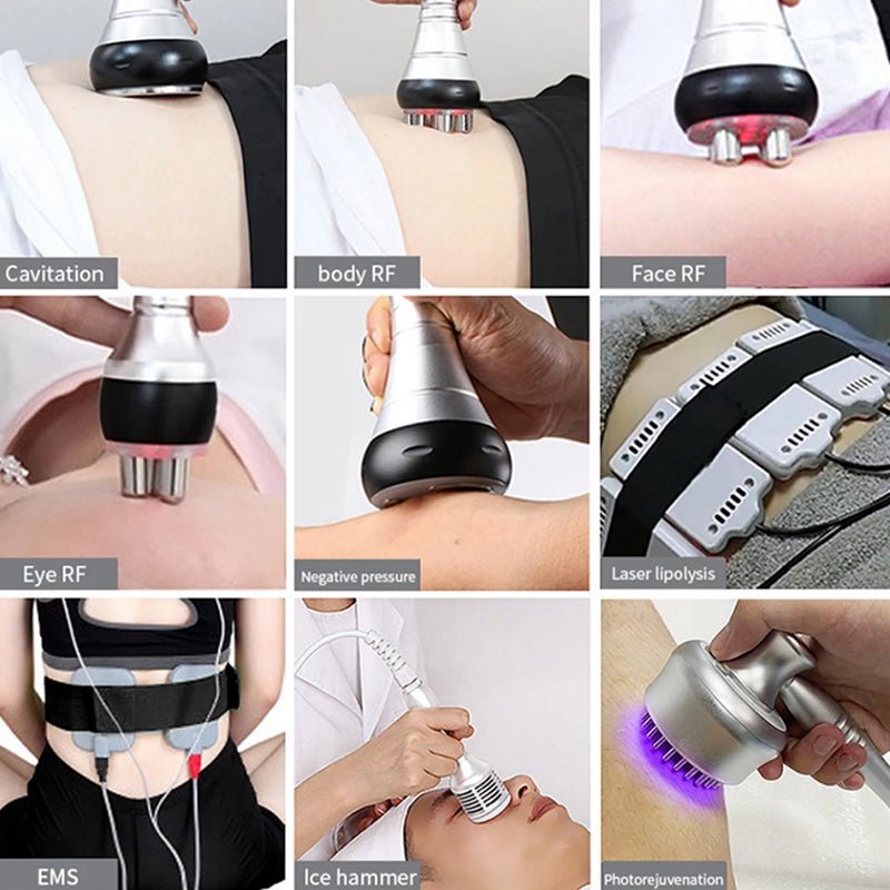 9 - in - 1 Ultrasonic Cavitation & RF Body Contouring Beauty Machine (80K Technology)