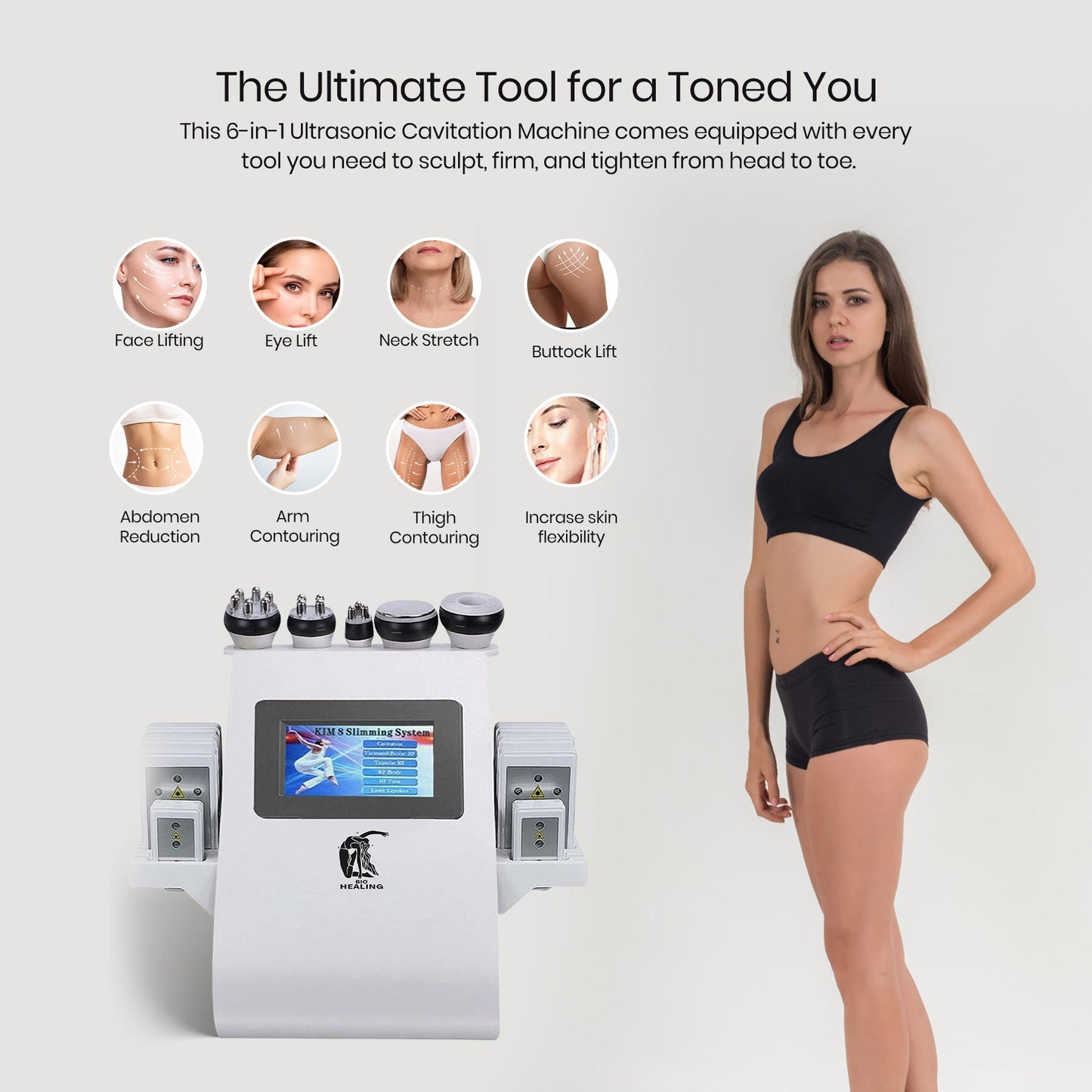 Bio Healing 6-in-1 Ultrasonic Cavitation + RF Machine