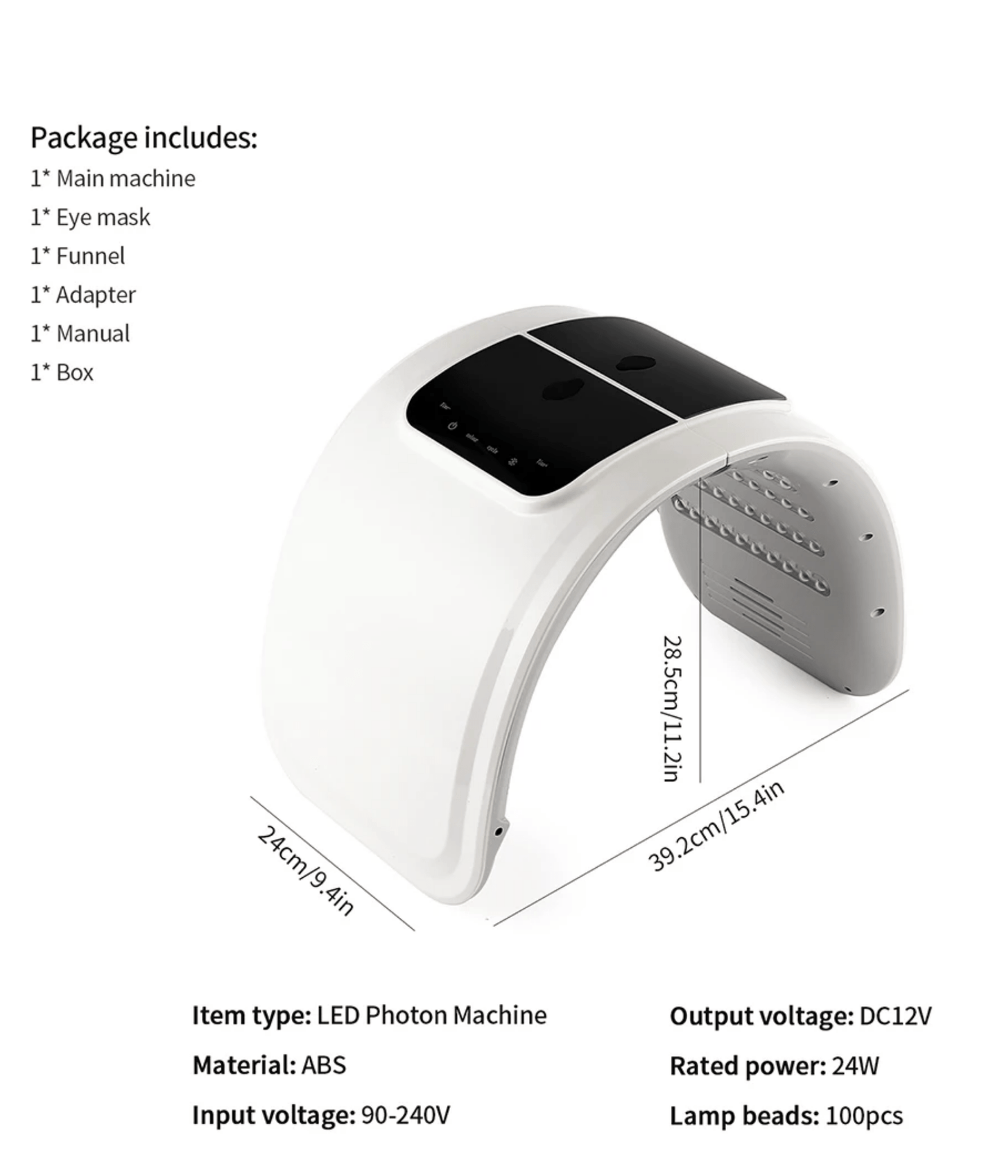 LED Face Light Therapy Mask with Spray Hydration – 7 Color Modes