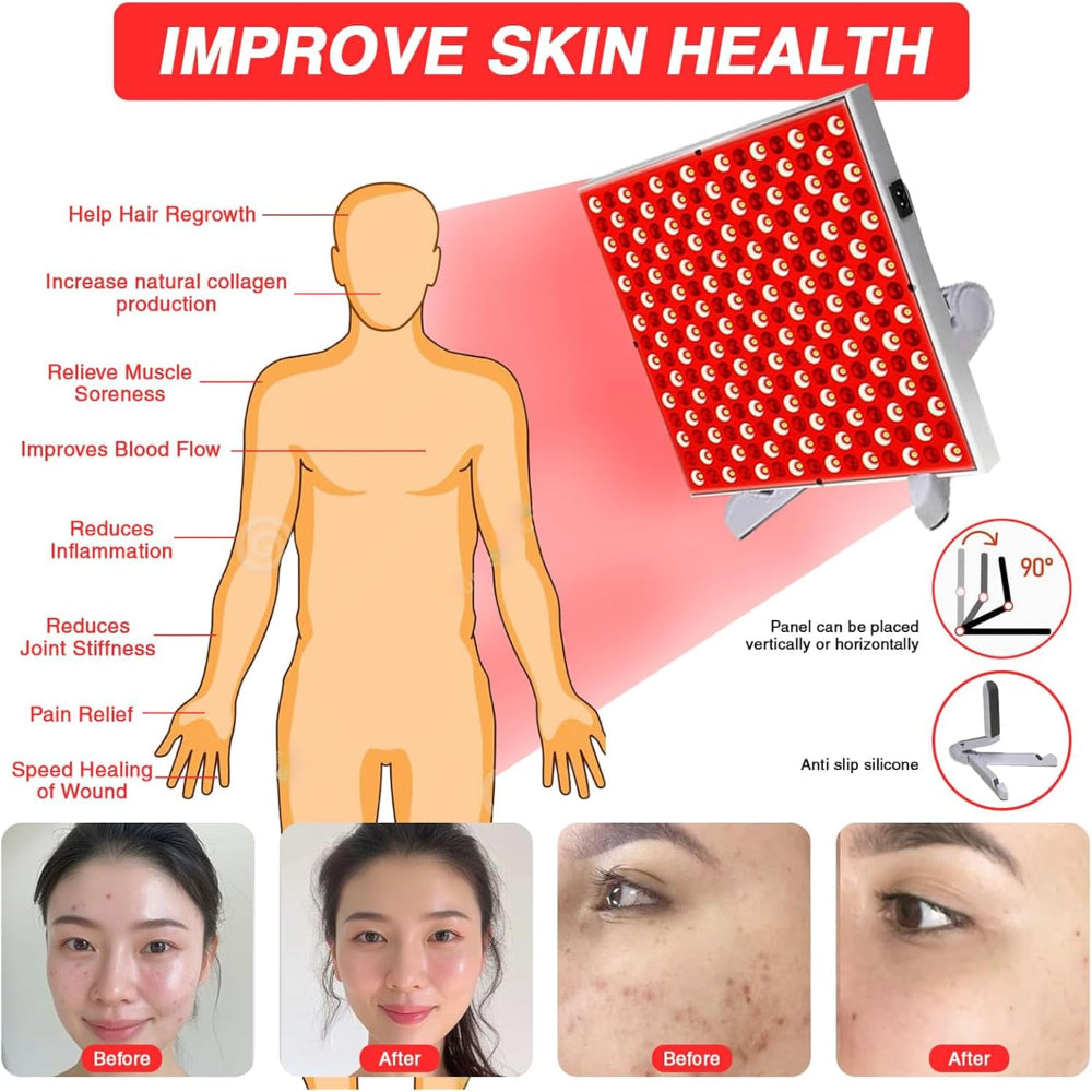 Red Wave Healing Therapy Lamp for Face & Body- Square 🔲