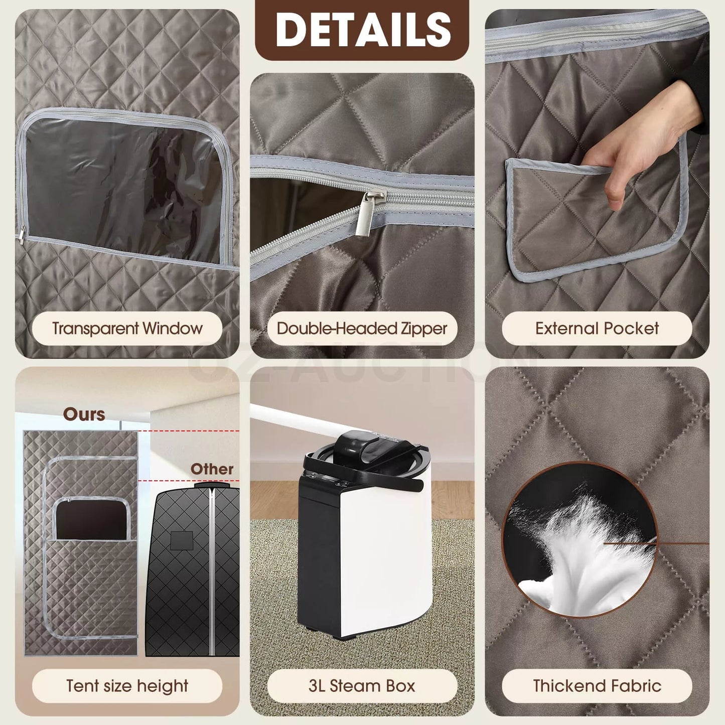 Sauna tent with chair