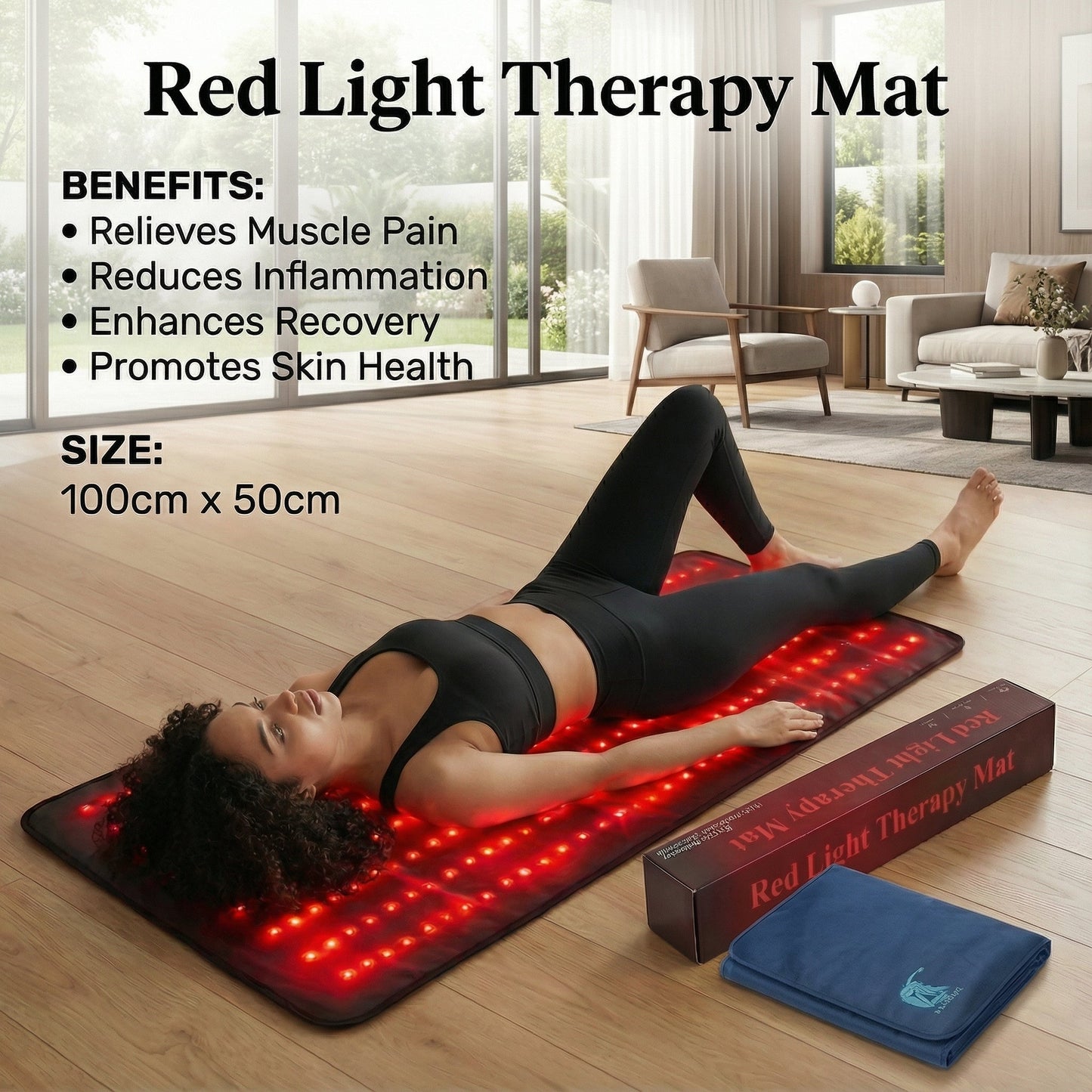 Red Light Relaxation Mat — Large Full-Body Wellness Pad